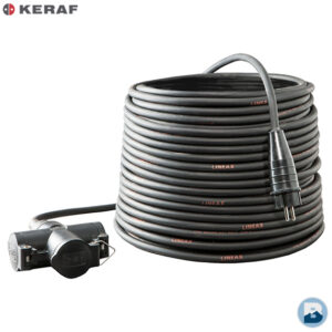 Keraf verlengkabel 15 m met 3-weg verdeelstekker (afb. 1)