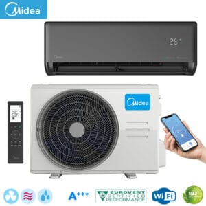 Midea Solstice wandmodel airco 3,5 kw (125 m3) mat zwart