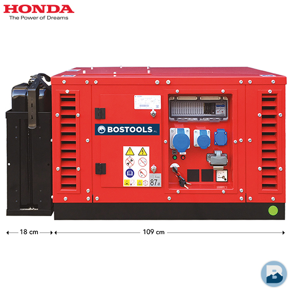 Injectie Kalmerend schot BOSTOOLS.NL | EPS12000E Honda silent aggregaat 12 kva / 230V